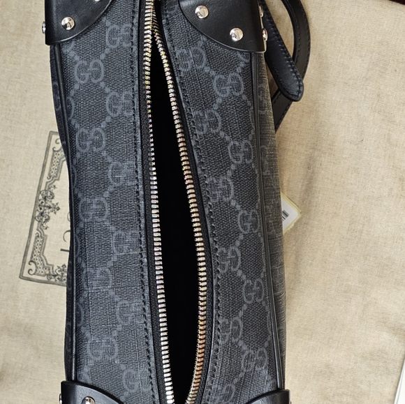 GUCCI GG Shoulder Bag With Leather Details - Picture 6 of 10